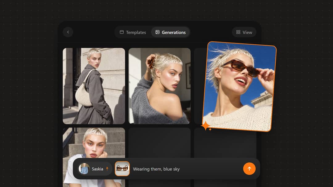 On-model product photos, no booking