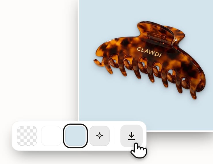 Demo: the hair clip on a pale blue ground, ready to download